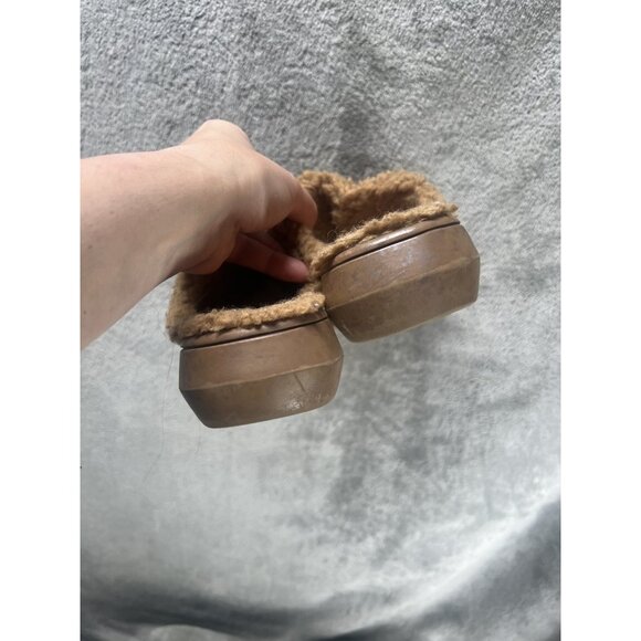 Y2K Vtg Rocket Dog Women’s 7.5 Suede Tan Fuzzy Clogs Chunky 2000s suede Leather - Picture 7 of 7